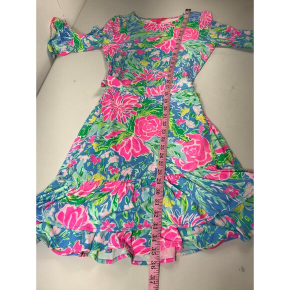 Lilly Pulitzer Kassi Wrap Short Dress Bright Floral XS Spring Summer Vacation - Picture 12 of 12